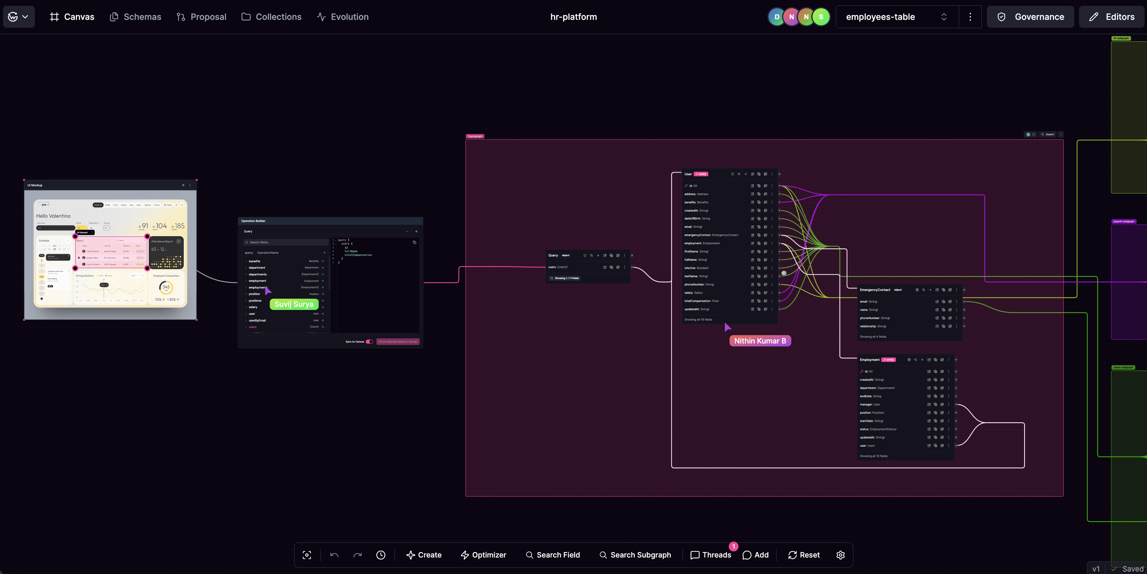 Live collaboration on the Hub canvas